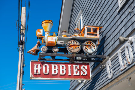 Apponaug Color and Hobby Shop at 1364 Greenwich Avenue in village center of Apponaug, city of Warwick, Rhode Island RI, USA.のeditorial素材