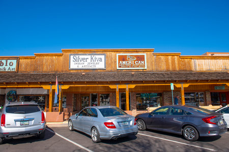 Historic building on E 1st Avenue in historic city center of Scottsdale, Arizona AZ, USA.のeditorial素材