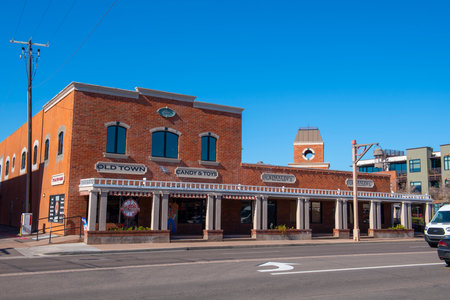 Old Town Candy and Toys at 4000 N Scottsdale Road in historic city center of Scottsdale, Arizona AZ, USA.のeditorial素材