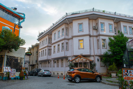 Azade Hotel on Amiral Tafdil Sk Street in Sultanahmet in historic city of Istanbul, Turkey.のeditorial素材