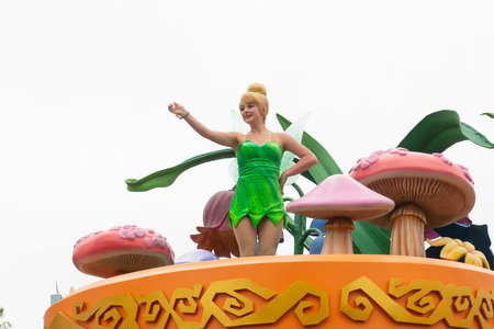 Tinker Bell at Mickey's Soundsational Parade at Disneyland Park in Anaheim, California CA, USA.のeditorial素材