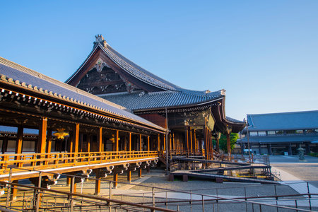 Amidado Hall of Nishi Hongan Ji Temple. This temple is a Buddhist temple in historic city of Kyoto, Japan, which belongs to Historic Monuments of Ancient Kyoto, a UNESCO World Heriの写真素材