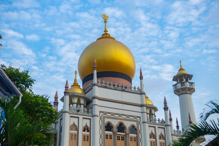 Masjid Sultan Mosque at Muscat Street in historic Kampong Glam, Rochor district in Central Area, Singapore.の写真素材