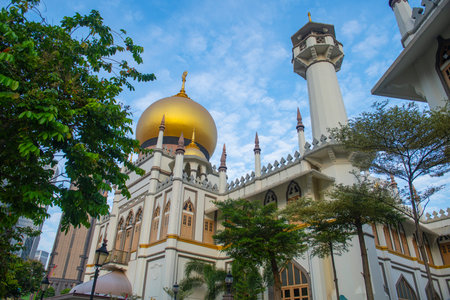 Masjid Sultan Mosque at Muscat Street in historic Kampong Glam, Rochor district in Central Area, Singapore.の写真素材