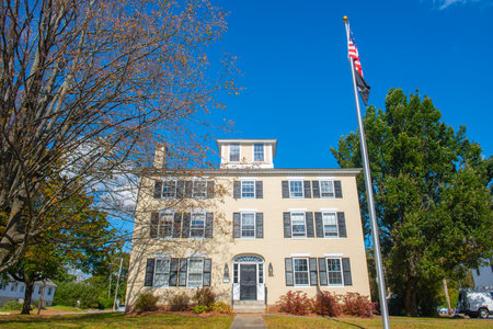 Building was built in 1797 at 1204 Main Street in historic town center of Holden, Massachusetts MA,...