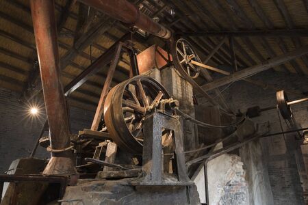 Zibo,Shandong,China-september,9,2019:A old wet stone mill,A industrial relics in 1954 cultural creative park at Kunlun townのeditorial素材