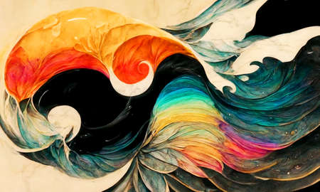 3D render abstract Background series. Backdrop composed of Color and movement on canvas for use in the projects on art, creativity and imaginationの写真素材