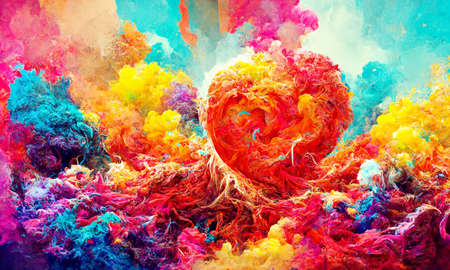3D render abstract Background series. Backdrop composed of Color and movement on canvas for use in the projects on art, creativity and imaginationの写真素材