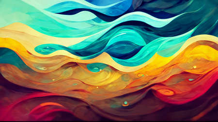3D illustration abstract design made of colorful forms on the subject of art, passion, spirituality and inner world. Creativity and artの写真素材