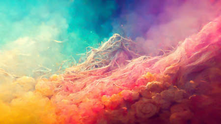 3D illustration abstract design made of colorful forms on the subject of art, passion, spirituality and inner world. Creativity and artの写真素材