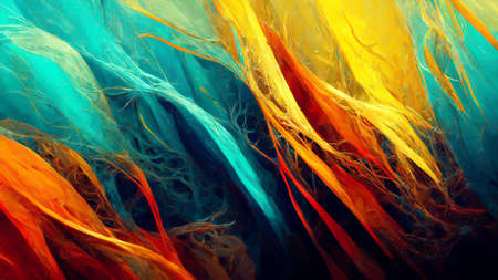 3D illustration abstract design made of colorful forms on the subject of art, passion, spirituality and inner world. Creativity and artの写真素材