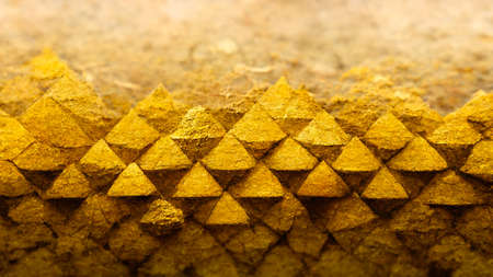3D render gold abstract background with soft glowing backdrop texture for christmas and valentine.の写真素材
