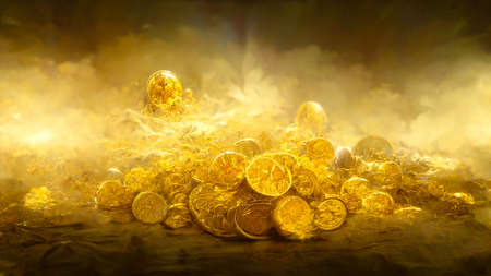 3D render gold abstract background with soft glowing backdrop texture for christmas and valentine.の写真素材
