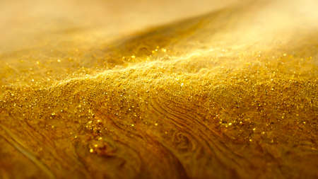 3D render gold abstract background with soft glowing backdrop texture for christmas and valentine.の写真素材