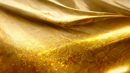3D render gold abstract background with soft glowing backdrop texture for christmas and valentine.の写真素材