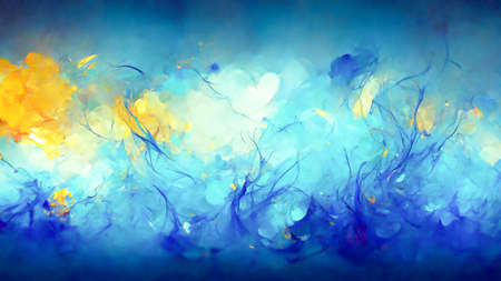 Beautiful 3D illustration abstract art grunge decorative navy blue dark stucco paint wallpaper. Art rough stylized texture background with space for text.の写真素材