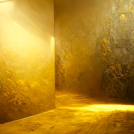 Gold background with luxury concept. 3D rendering design for Golden Mockups.の写真素材