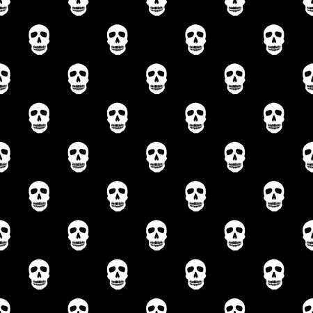 à¹Halloween decorations concept. Seamless pattern with white icons. Design elements for halloween party poster. Flat cartoon illustration. Objects isolated on a black background.のイラスト素材
