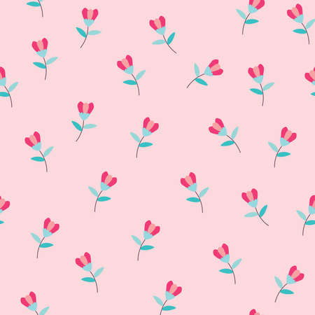Trendy Floral pattern in the many kind of flowers. Tropical botanical Motifs scattered random. Seamless vector texture. Printing with in hand drawn style on dark background.のイラスト素材
