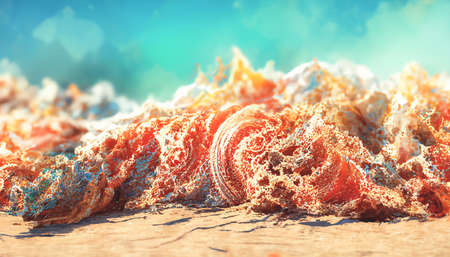 3D render abstract ocean background series design for creative wallpaper or design art work. Creativity and imagination.の写真素材