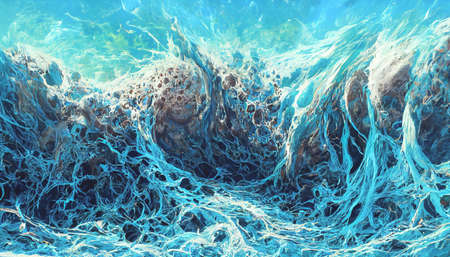 3D render abstract ocean background series design for creative wallpaper or design art work. Creativity and imagination.の写真素材