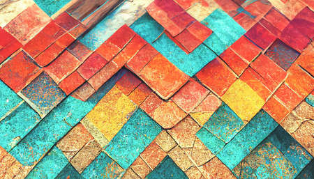 3D render abstract colorful texture background series design for creative wallpaper or design art work. Creativity and imagination.の写真素材