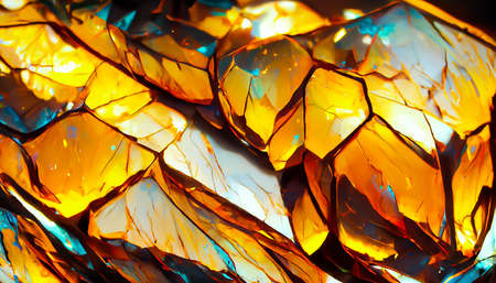 3D Render gemstone texture of the precious crystal background. Copy space. Colored shiny bokeh surface.の写真素材