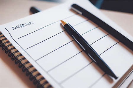 Agenda for the meeting at Calendar book with a blank list, planning conceptually. 3D illustrationの写真素材