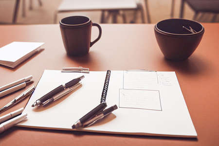 Agenda for the meeting at Calendar book with a blank list, planning conceptually. 3D illustrationの写真素材