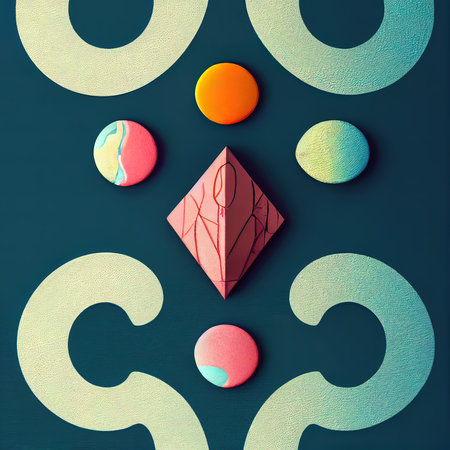 Lucky charm square banner background of 3D render, suitable for social media post and web internet ads.の写真素材