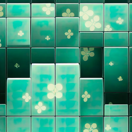 Lucky charm square banner background of 3D render, suitable for social media post and web internet ads.の写真素材