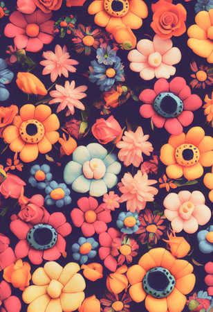 Colorful candy sugar skulls with flowers on Day of the Dead festival in Mexico.の写真素材