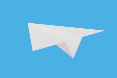 The white paperplane flying up to the sky, start up business concept.Â 3D illustrationの写真素材
