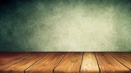 Wood table top on blurred abstract background for display or montage your products. 3D Illustrationの写真素材