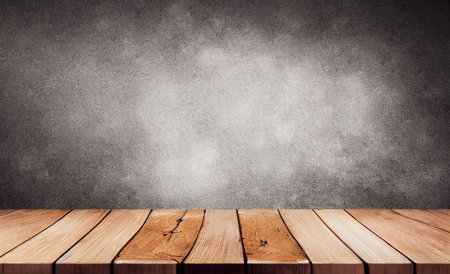 Wood table top on blurred abstract background for display or montage your products. 3D Illustrationの写真素材