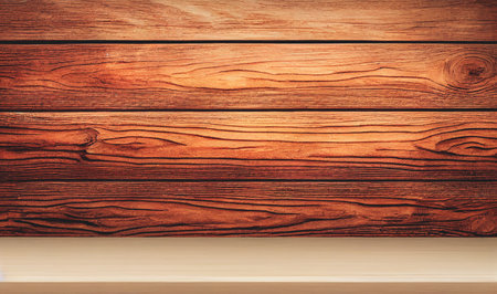 Wood table top on blurred abstract background for display or montage your products. 3D Illustrationの写真素材
