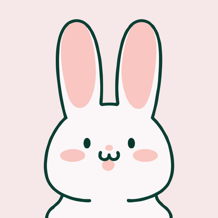 Cute Kawaii Rabbit or Bunny in pastel design. isolated vector. Funny cartoon for print or sticker design. Adorable kawaii animalsのイラスト素材