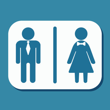Simple basic sign icon male and female restroom pictograms. wc icons, bathroom door signs. Vector illustration.のイラスト素材