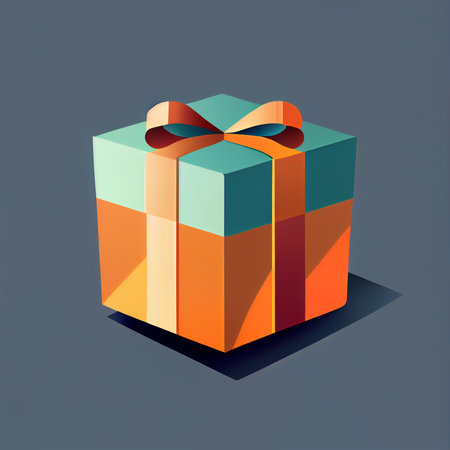 Flat Christmas gift box cartoon wallpaper. Modern flat design in winter Website layout design. Minimalist winter wallpapersの写真素材