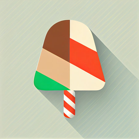 Flat Christmas sweet lollipops. Round candies cartoon wallpaper. Modern flat design in winter Website layout design. Minimalist winter wallpapersの写真素材