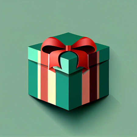 Flat Christmas gift box cartoon wallpaper. Modern flat design in winter Website layout design. Minimalist winter wallpapersの写真素材