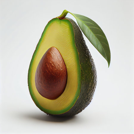 Avocado fruit isolated on white background.の写真素材