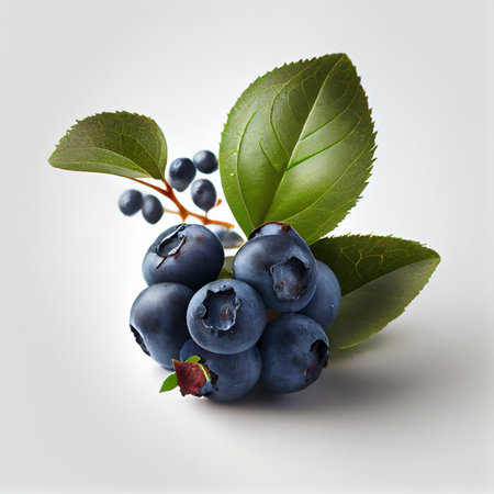 Blueberry fruit isolated on white background.の写真素材