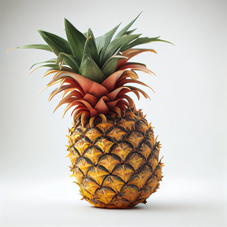 Pineapple fruit isolated on white background.の写真素材