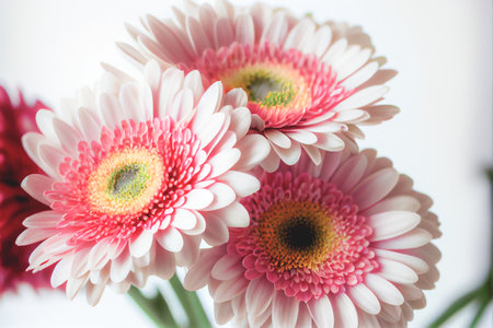 Close up shot of fresh flowers for Valentine's Day background with copy space. Gift ideas. Design for Valentine's Day festive banner.の写真素材