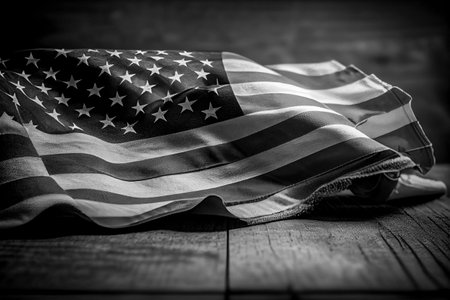 Happy Presidents Day concept with the American flag on a vintage background and copy space