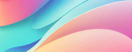 Soft colorful background with gradient pastel color palette. Abstract modern background. Illustration for banner, presentation template, wallpaper, text place and social media. Abstract geometric fashion.の写真素材