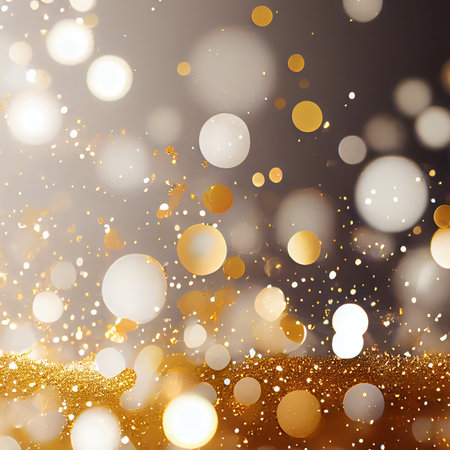 White and gold abstract glitter lights style luxury background. Banner template with modern design.の写真素材