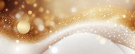 White and gold abstract glitter lights style luxury background. Banner template with modern design.の写真素材