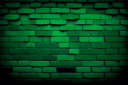 Dark green color block brick wall texture pattern for  St. Patrick's Day card background also have copy space for text.の写真素材